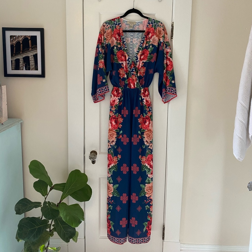 Long Sleeved Floral Jumpsuit